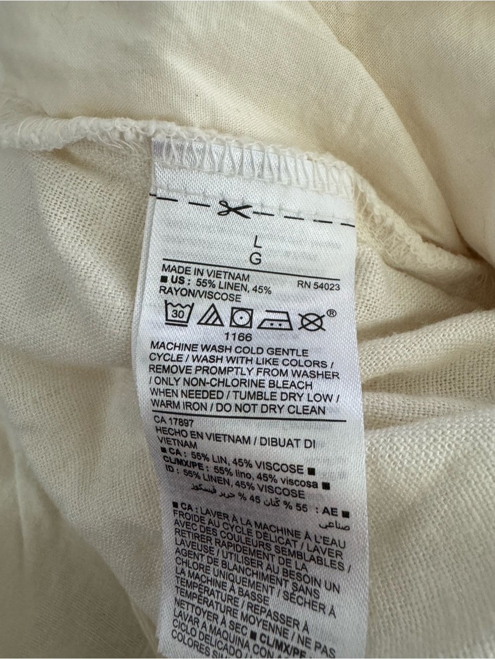 Women’s large Cream Linen-Blend Sleeveless Jumpsuit - Picture 5 of 6
